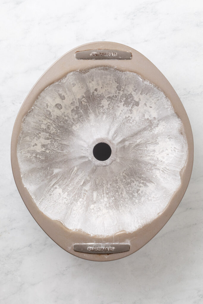 Bundt pan greased and floured.