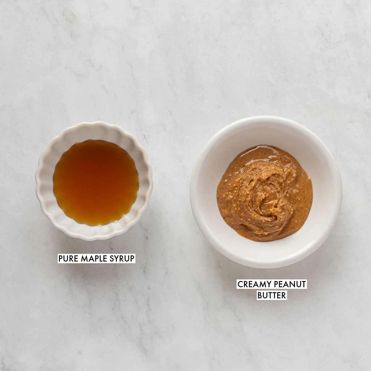 Ingredients used to make peanut butter freezer fudge.