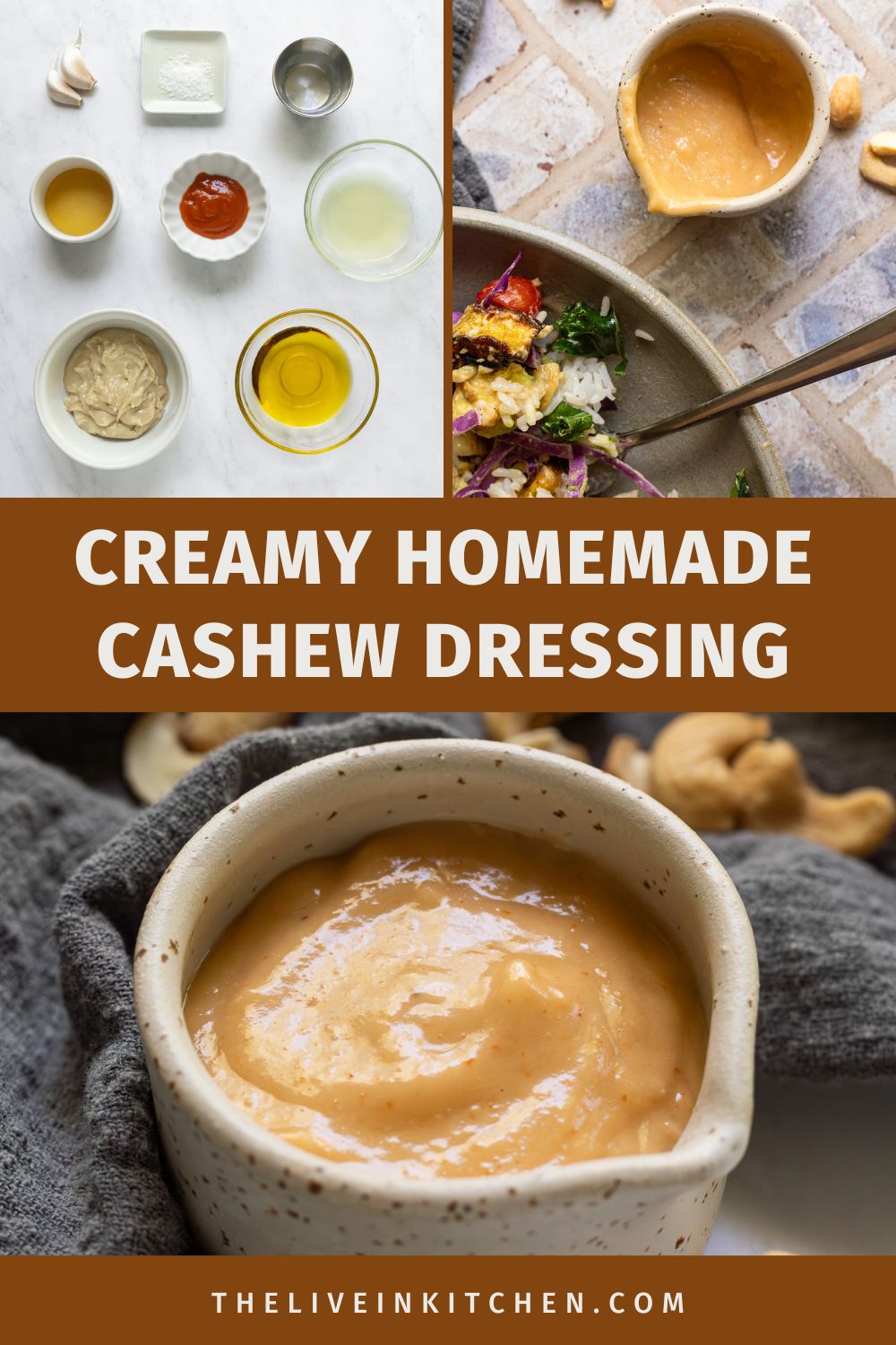 Creamy Cashew Salad Dressing - The Live-In Kitchen