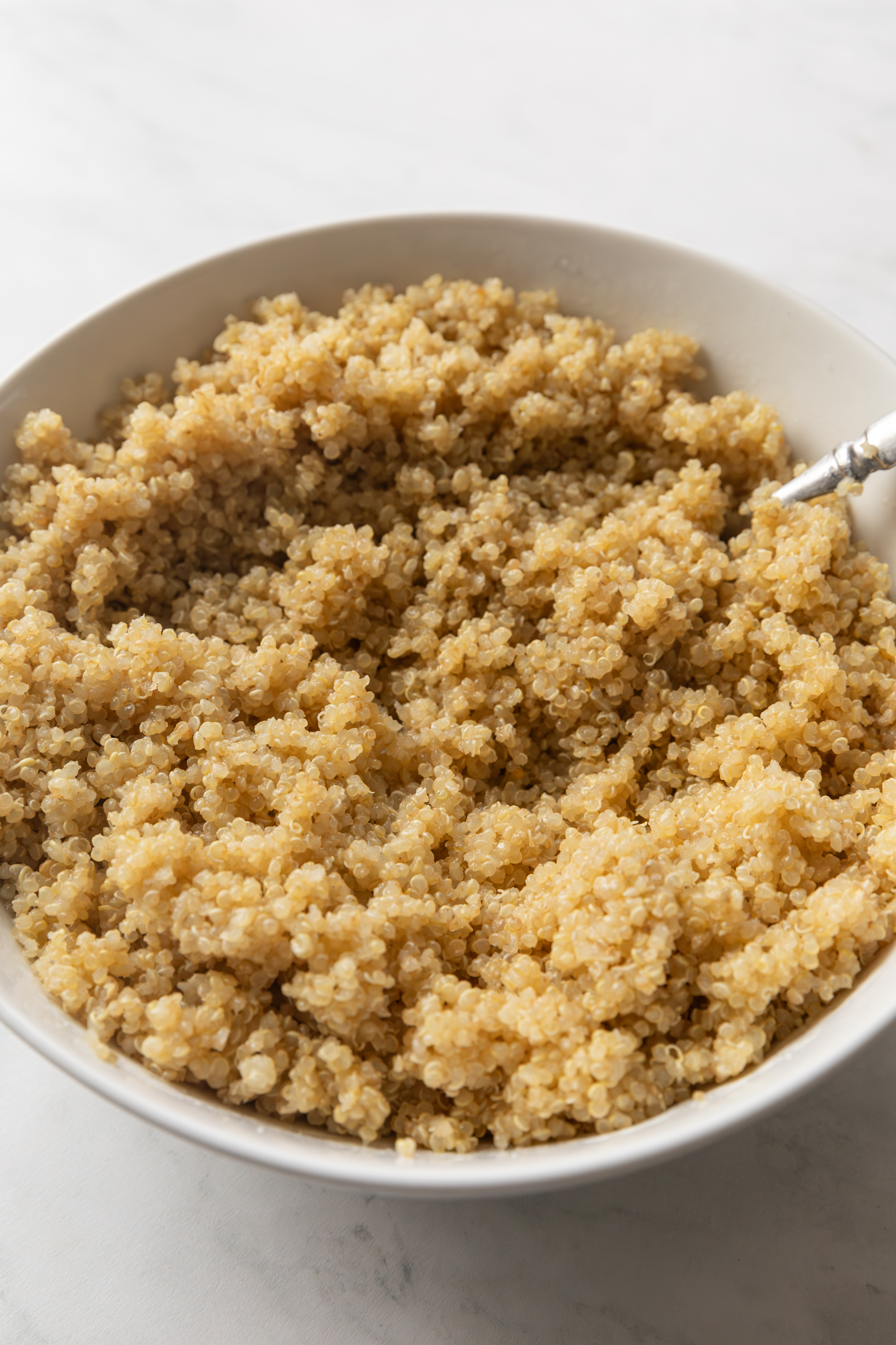Cooked quinoa in a bowl.