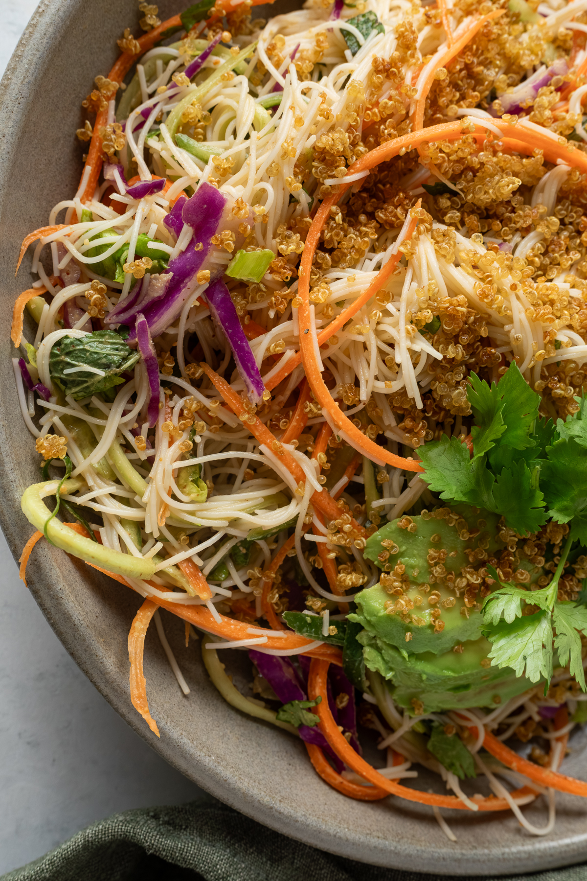 Spring roll salad in a bowl.