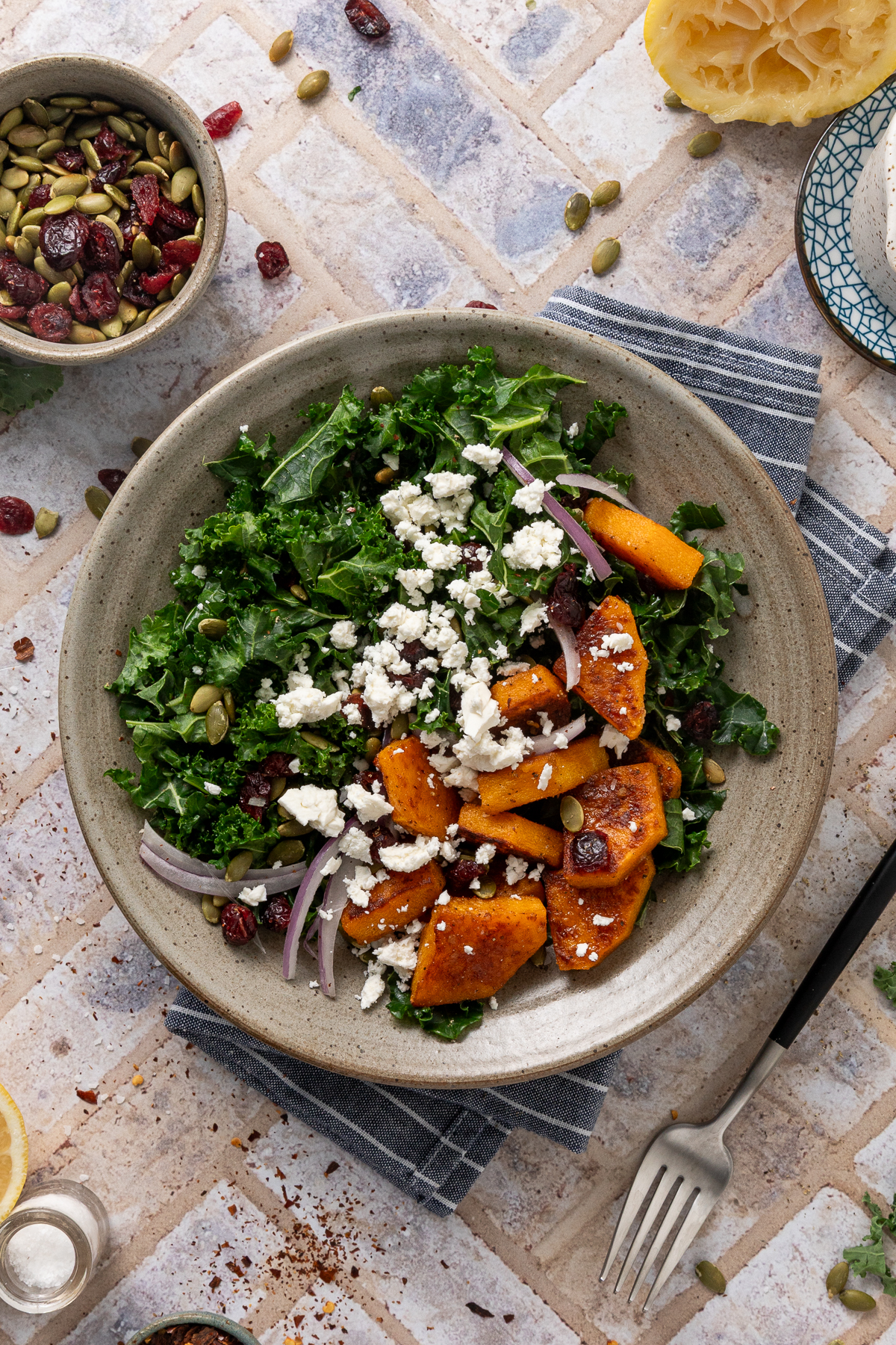 Butternut Squash and Kale Salad - The Live-In Kitchen Butternut Squash and Kale Salad - The Live-In Kitchen